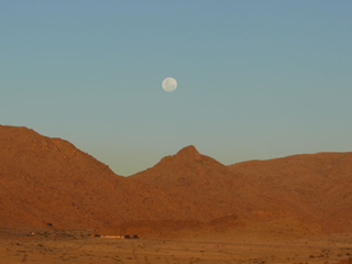 Namibia moon raising