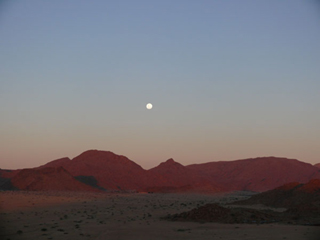 Namibia hills and moon